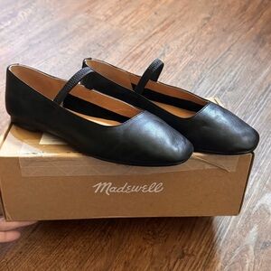 Madewell The Greta Black Mary Jane Flats